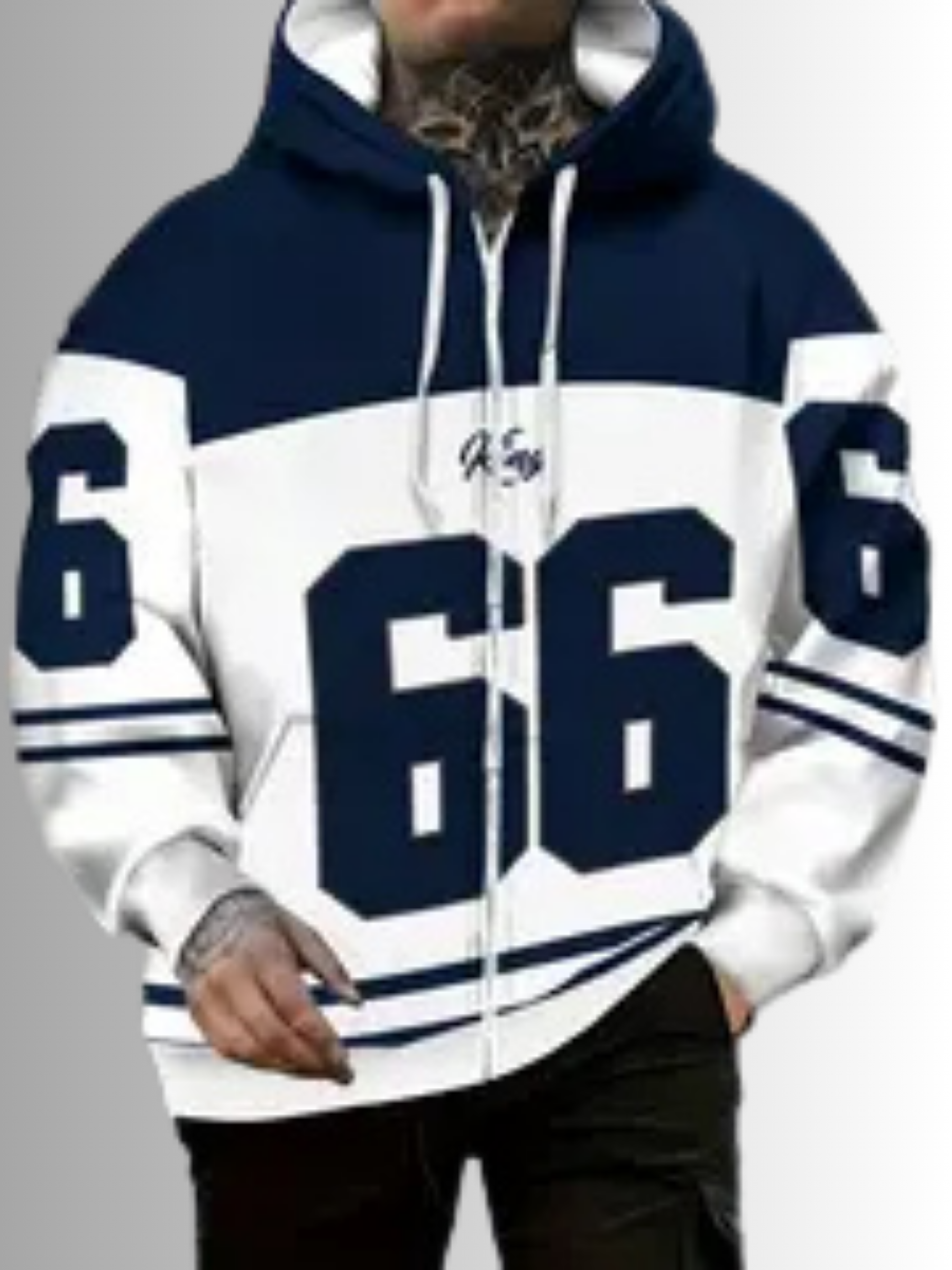 Navy Blue Streetwear Hoodie – Zip-Up, Hooded, Comfy Fit for Spring/Fall | Trendy Casual Look