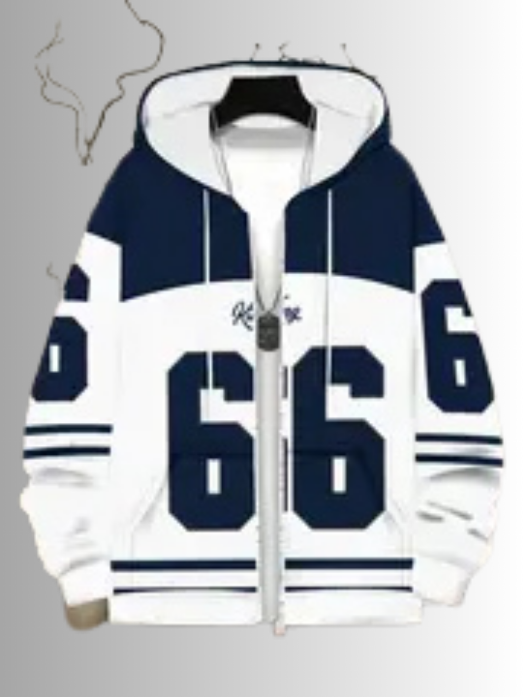 Navy Blue Streetwear Hoodie – Zip-Up, Hooded, Comfy Fit for Spring/Fall | Trendy Casual Look