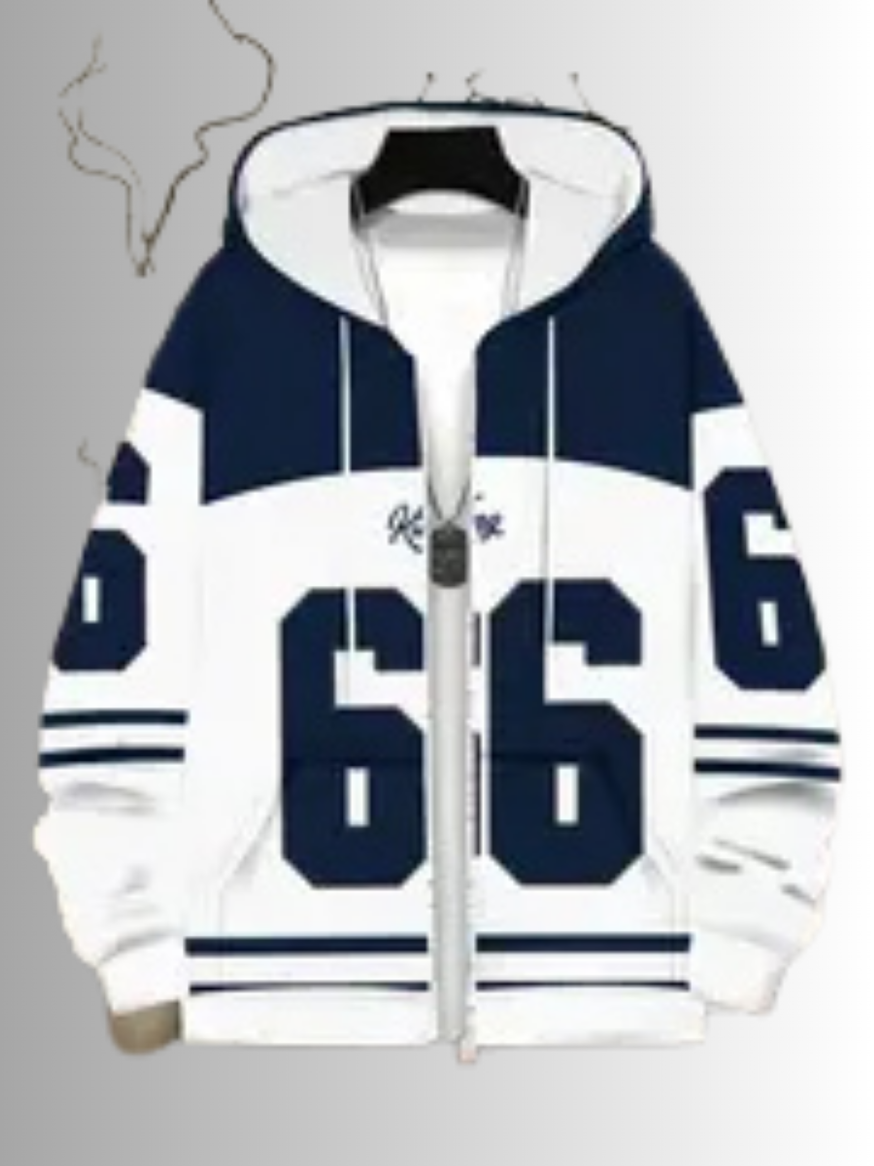 Navy Blue Streetwear Hoodie – Zip-Up, Hooded, Comfy Fit for Spring/Fall | Trendy Casual Look