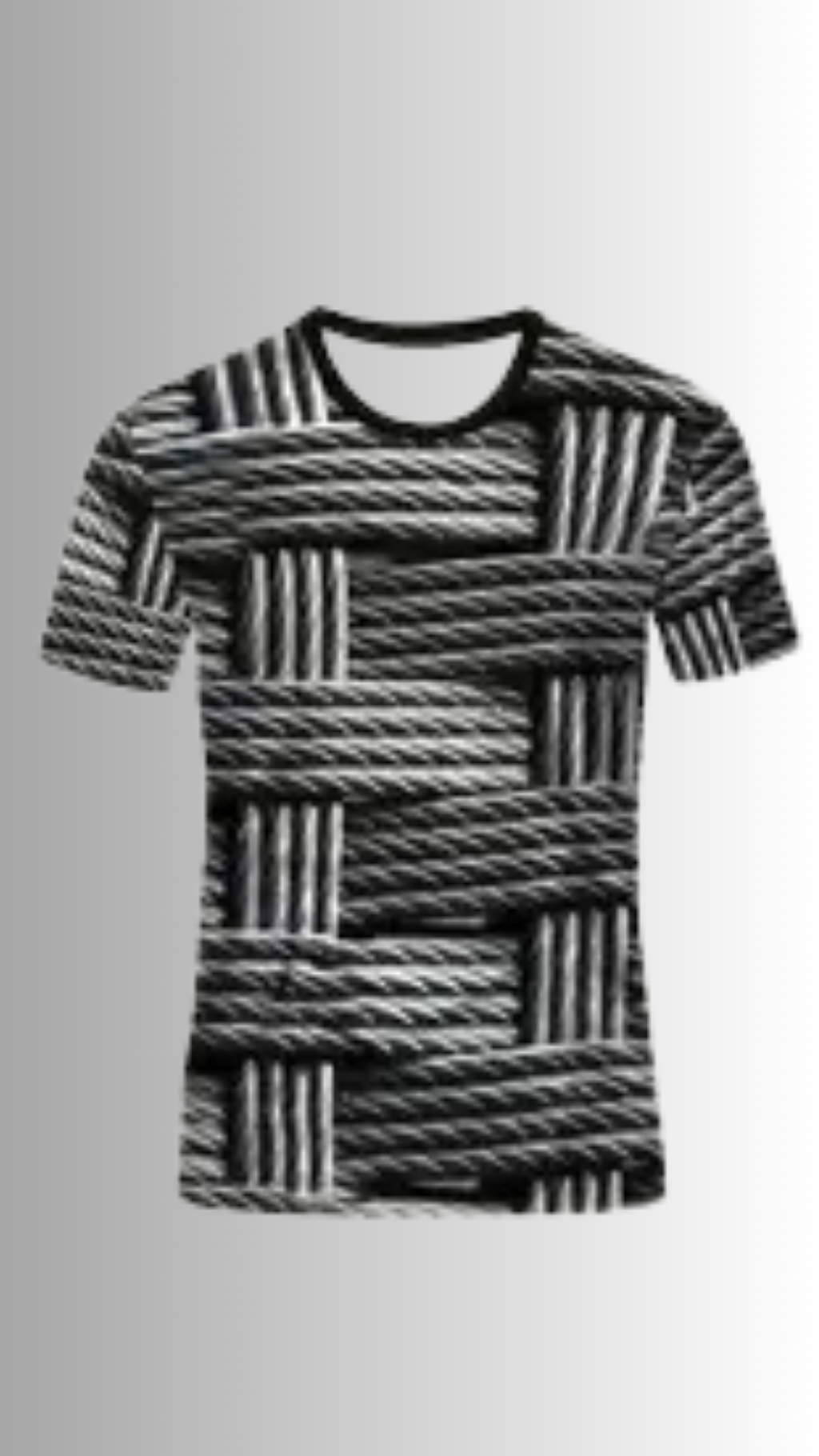 🖤 Men’s 3D Wireframe Tee – Black & Gray Geometric Vibes