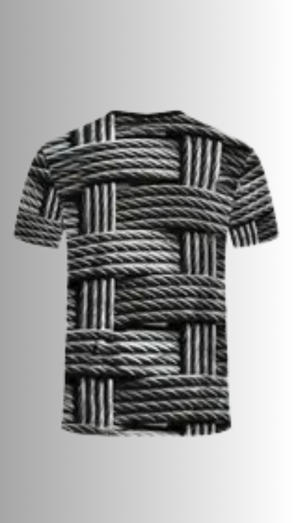 🖤 Men’s 3D Wireframe Tee – Black & Gray Geometric Vibes