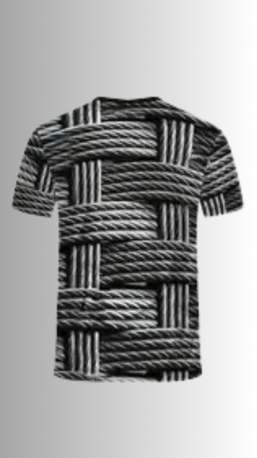 🖤 Men’s 3D Wireframe Tee – Black & Gray Geometric Vibes