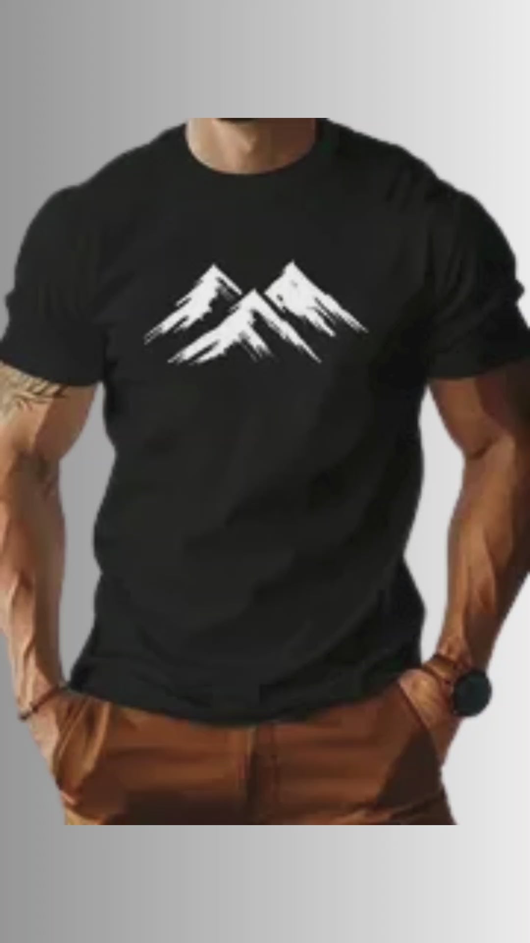 🔥 FREE Shipping in USA – Bold & Minimalist Mountain Peak Tee – Breathable Cotton for All Seasons!